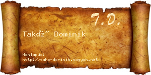 Takó Dominik névjegykártya